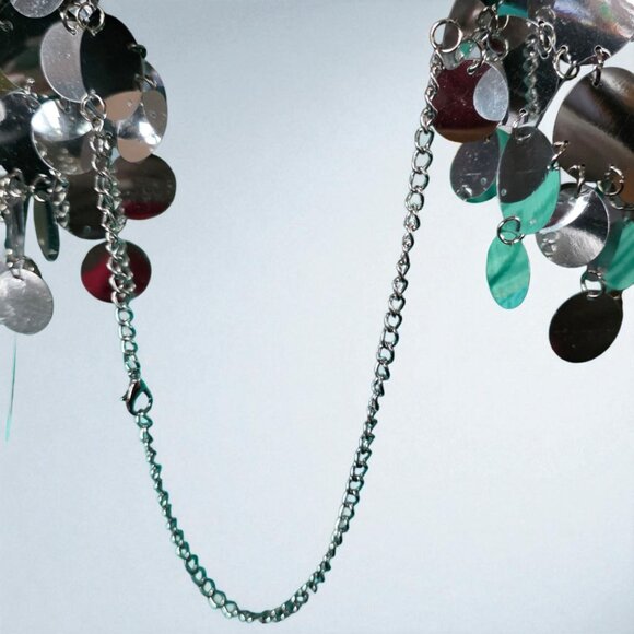 NWT AUDREY PARKS ( LG ) Disco Shiny Adjustable Fit Large Sequin Vest - Picture 8 of 10